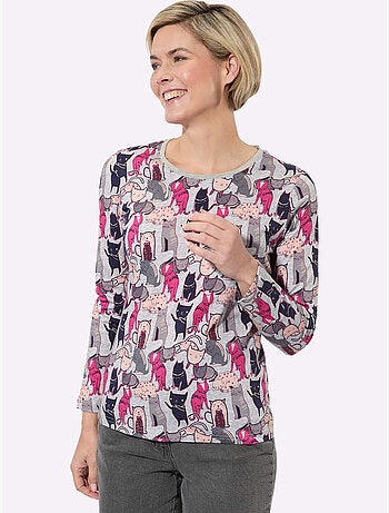 T-shirt imprimé jolie forme de chat - taille standard - witt