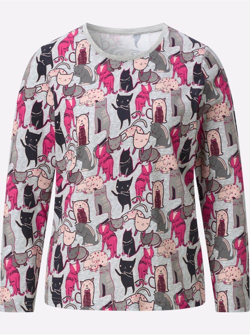 T-shirt Imprimé Jolie Forme De Chat - Taille Standard - Witt - Kiabi