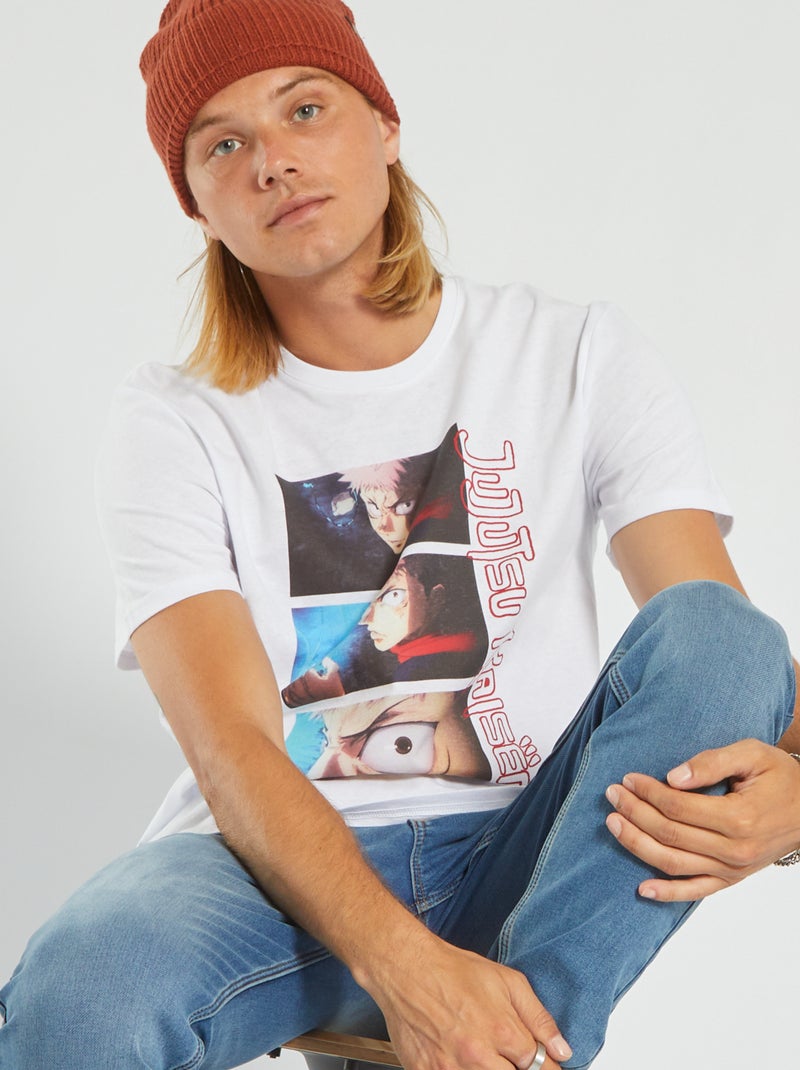 T-shirt imprimé 'Jujutsu Kaisen' blanc - Kiabi