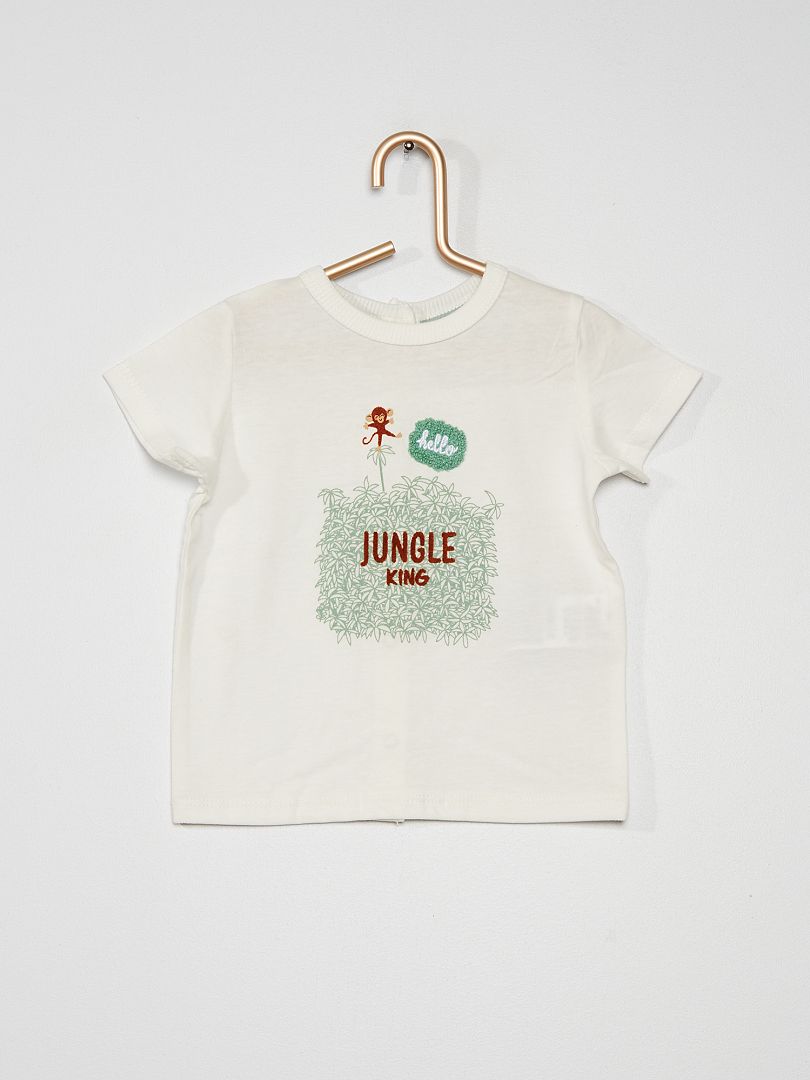 T-shirt imprimé 'jungle' blanc - Kiabi