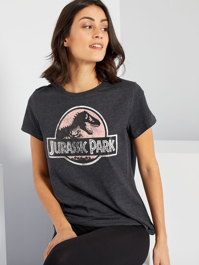 T-shirt imprimé 'Jurassic Park' gris foncé - Kiabi