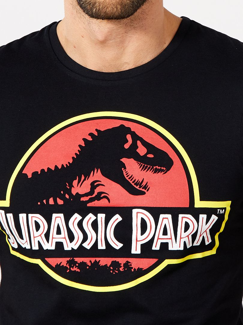 T-Shirt Noir Pour Homme Avec Logo De Jurassic World