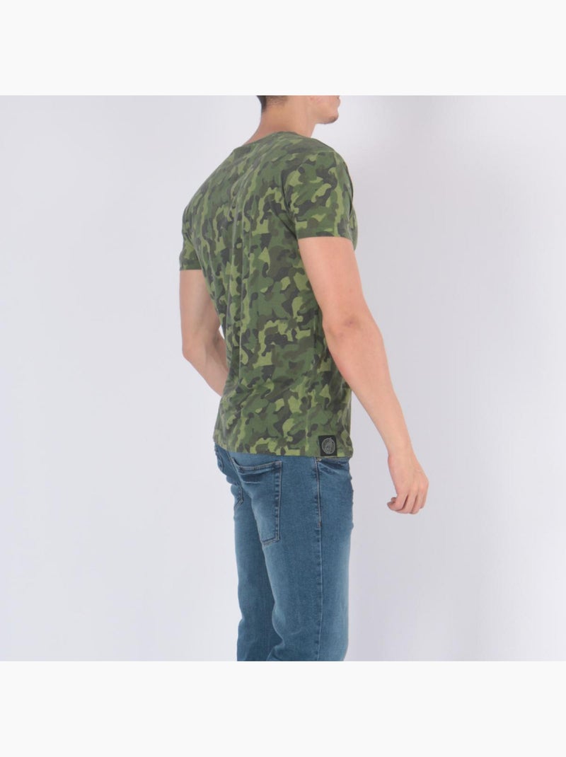 T-shirt imprimé Kaki - Kiabi