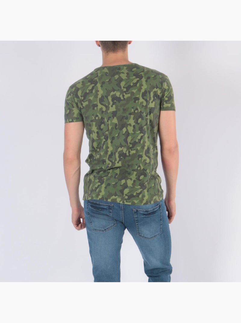 T-shirt imprimé Kaki - Kiabi