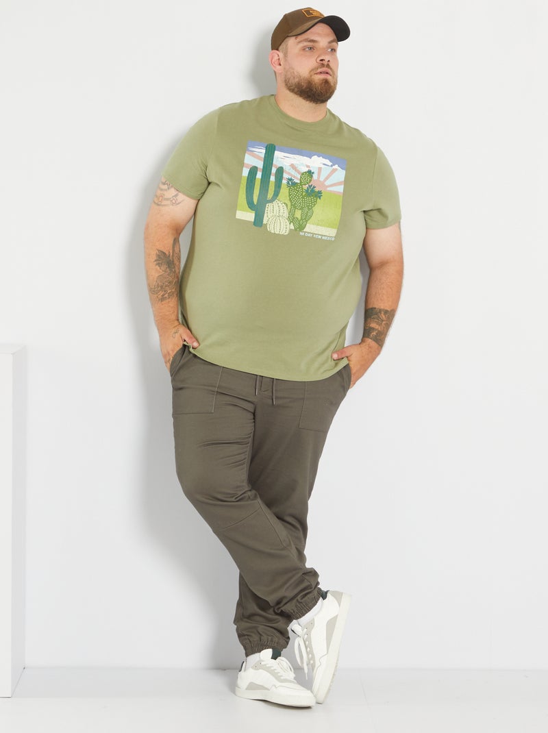 T-shirt imprimé Kaki - Kiabi