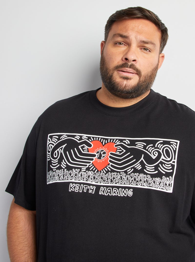 T-shirt imprimé 'Keith Haring' noir - Kiabi