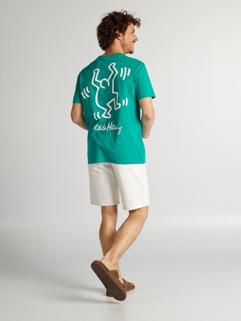 T-shirt imprimé 'Keith Haring' vert - Kiabi