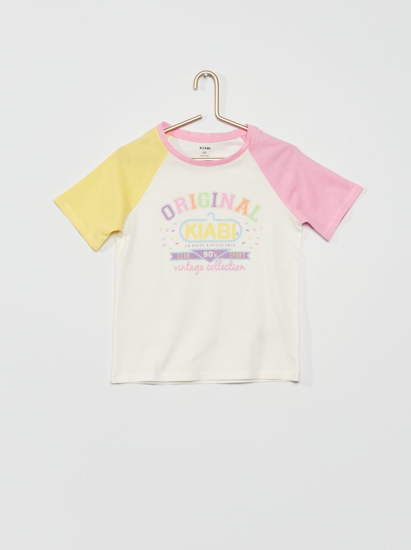 T-Shirt imprimé 'Kiabi' vintage BLANC - Kiabi