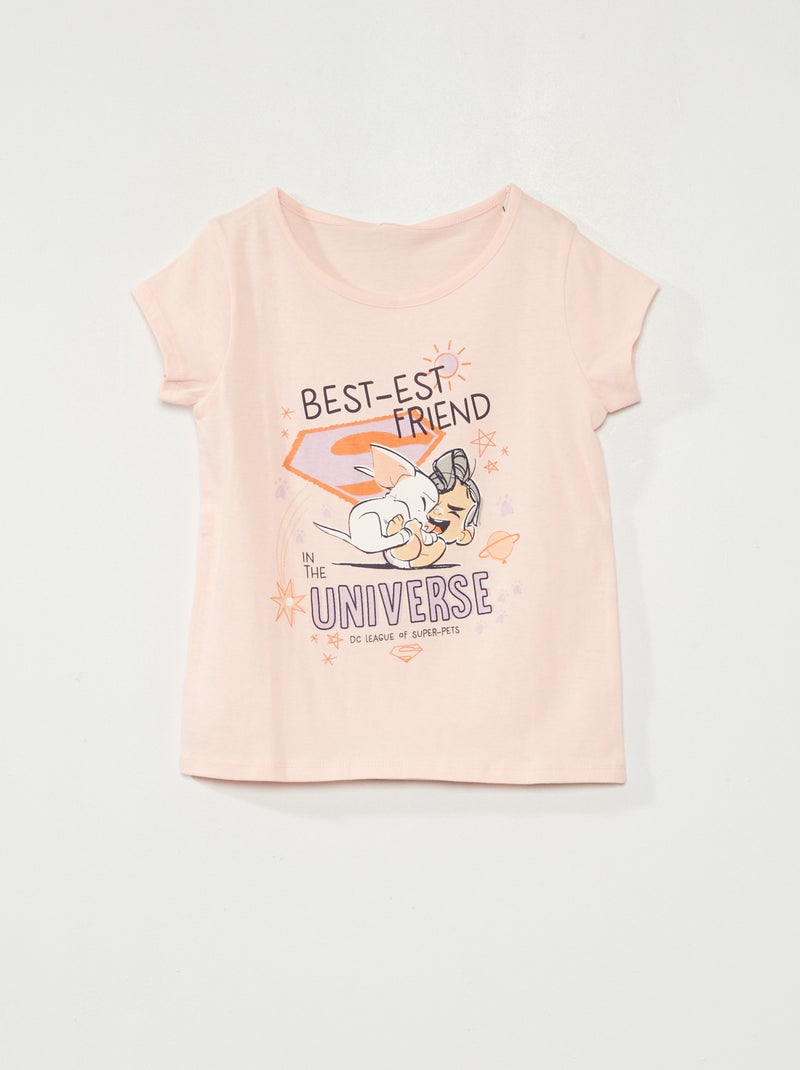 T-shirt imprimé 'Krypto et les Super-Animaux' rose - Kiabi