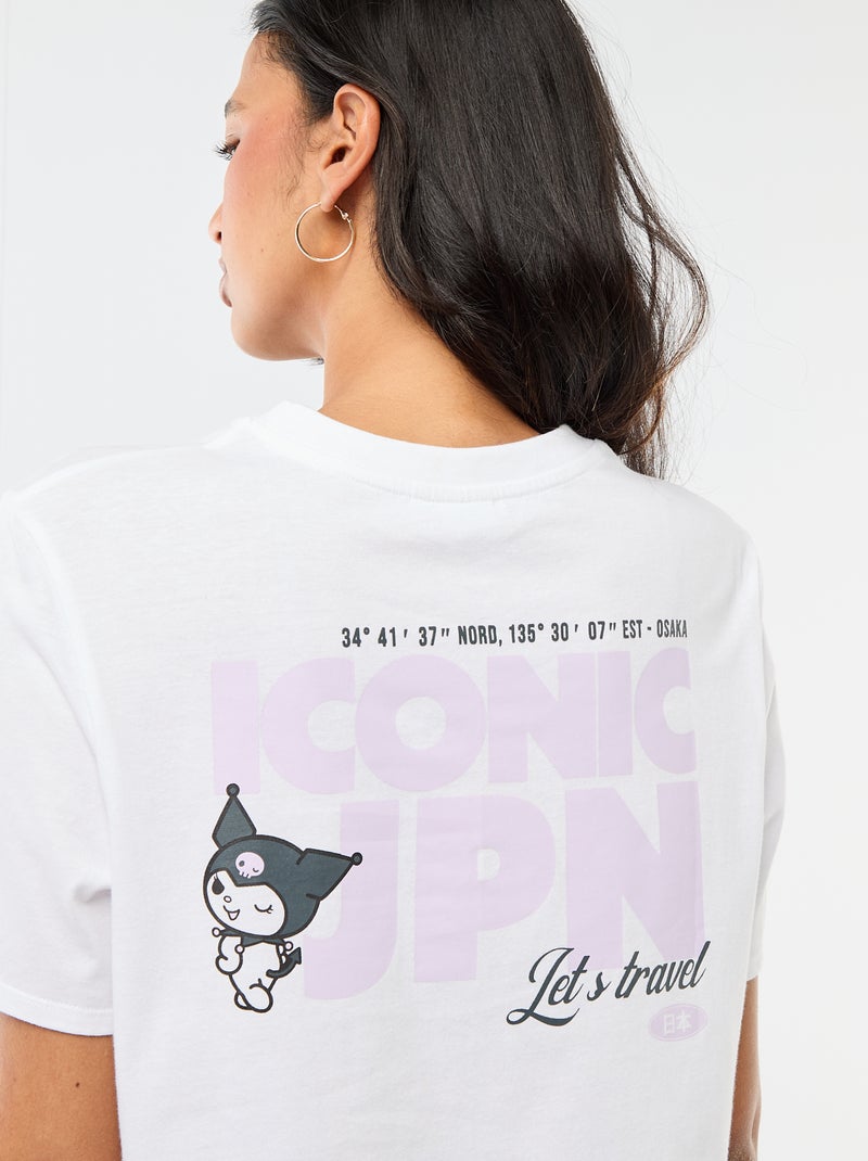 T-shirt imprimé 'Kuromi' à manches courtes Blanc - Kiabi