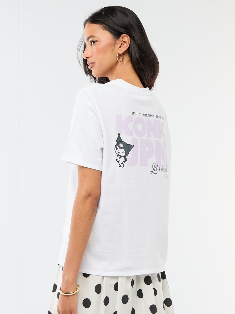 T-shirt imprimé 'Kuromi' à manches courtes Blanc - Kiabi