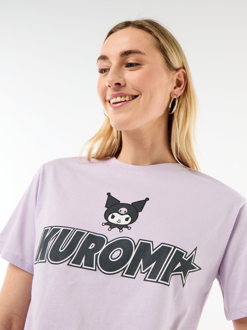 T-shirt imprimé 'Kuromi' à manches courtes Rose - Kiabi
