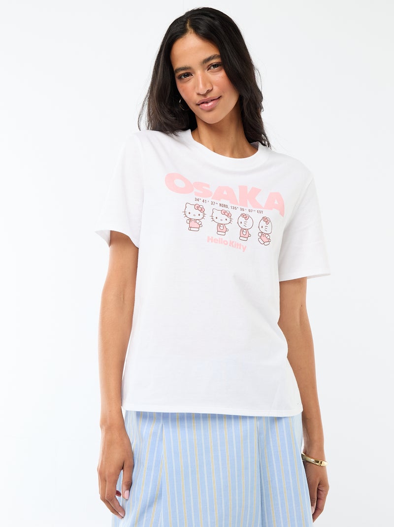 T-shirt imprimé 'Kuromi' imprimé recto/verso Blanc - Kiabi