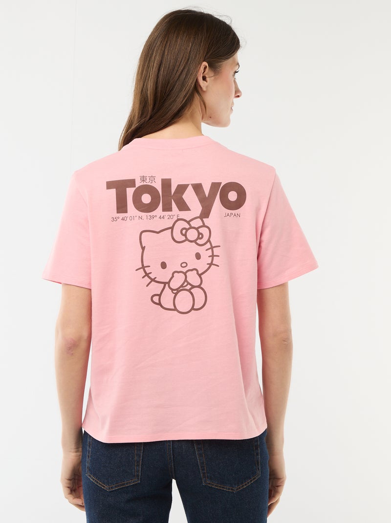 T-shirt imprimé 'Kuromi' imprimé recto/verso Rose - Kiabi