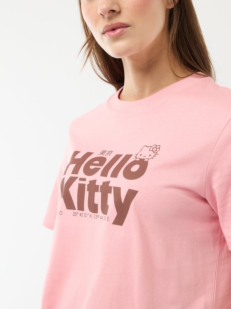 T-shirt imprimé 'Kuromi' imprimé recto/verso Rose - Kiabi