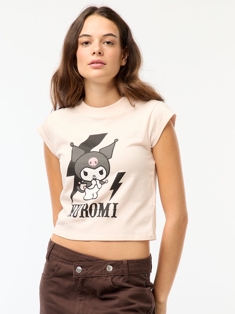 T-shirt imprimé 'Kuromi' Rose - Kiabi