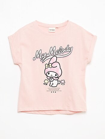 T-shirt imprimé 'Kuromi' uni en coton