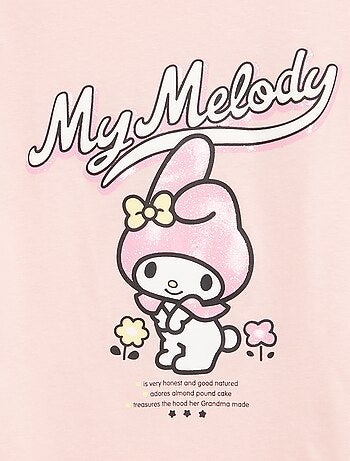 T-shirt imprimé 'Kuromi' uni en coton