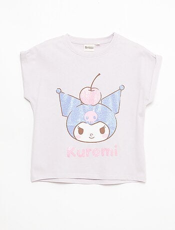 T-shirt imprimé 'Kuromi' uni en coton