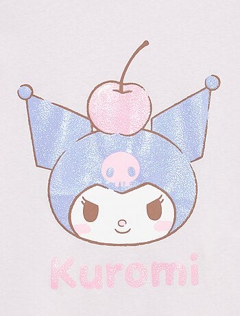 T-shirt imprimé 'Kuromi' uni en coton