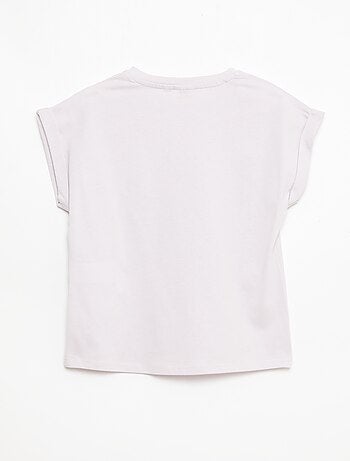 T-shirt imprimé 'Kuromi' uni en coton