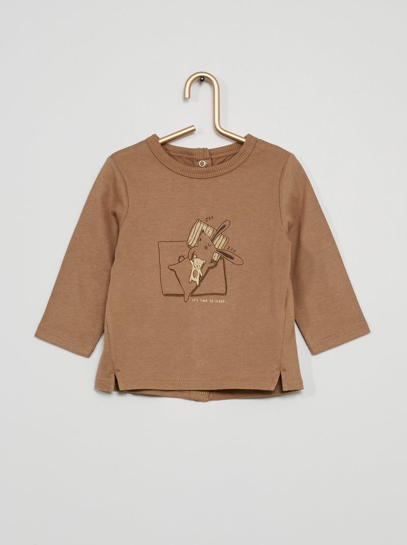 T-shirt imprimé 'lapin' marron - Kiabi