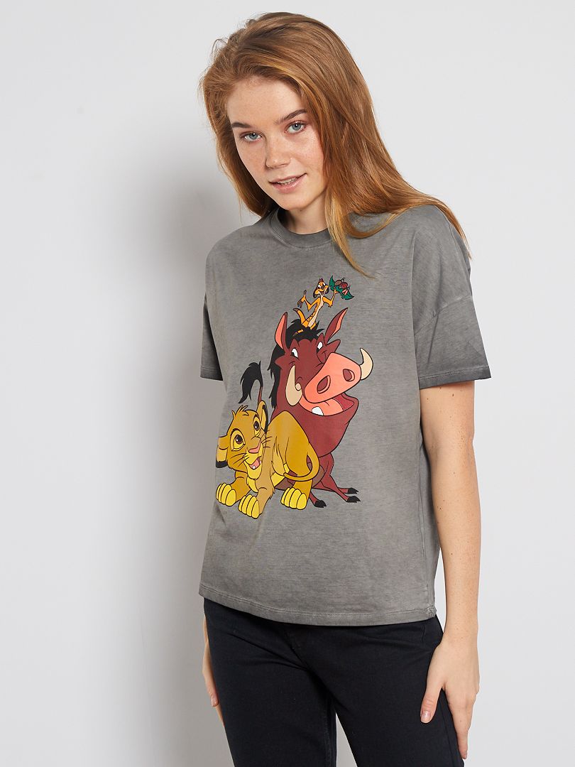 T-shirt imprimé 'Le Roi Lion' gris 'Roi Lion' - Kiabi