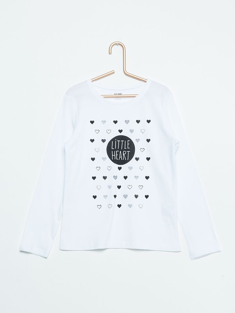 T-shirt imprimé 'Little heart' blanc - Kiabi