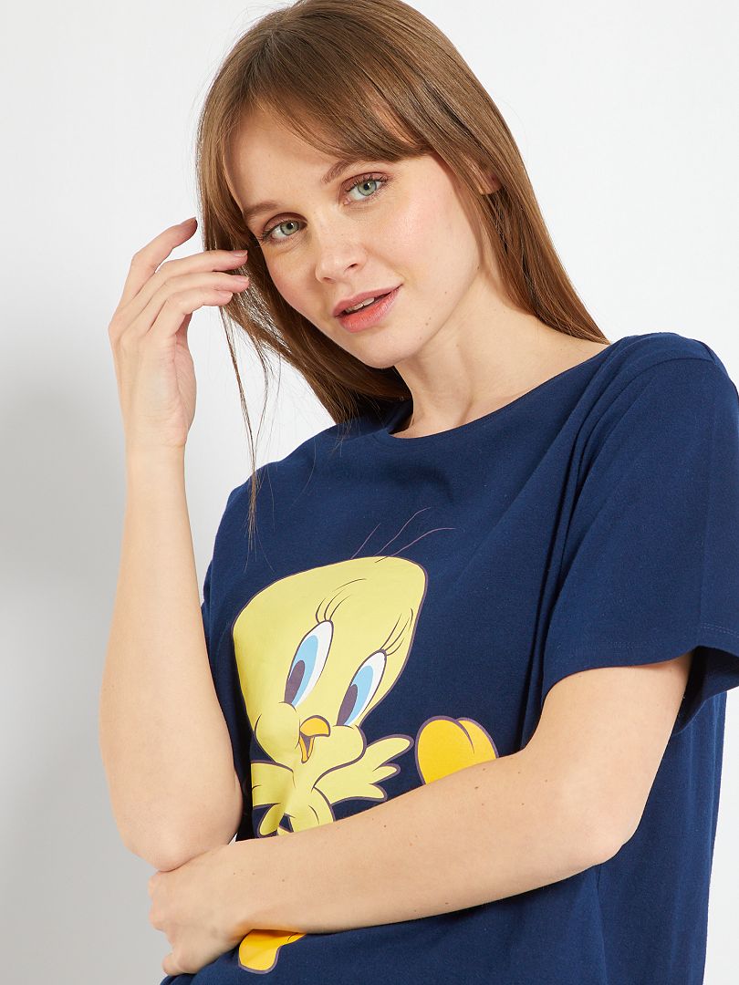 T-shirt imprimé 'Looney Tunes' bleu marine - Kiabi