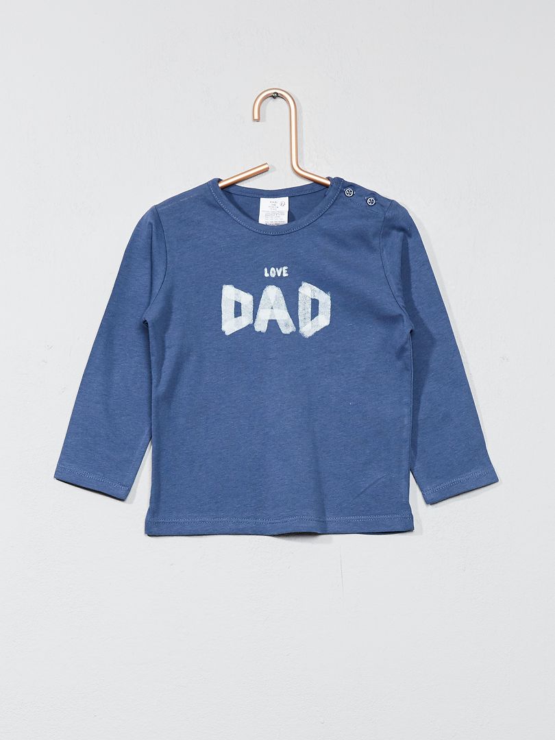 T-shirt imprimé 'Love Dad' bleu foncé - Kiabi