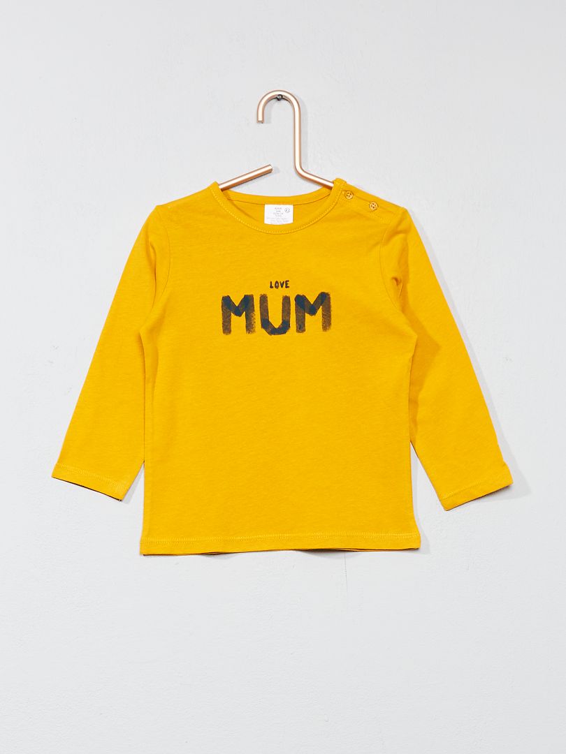 T-shirt imprimé 'Love Mum' jaune moutarde mum - Kiabi