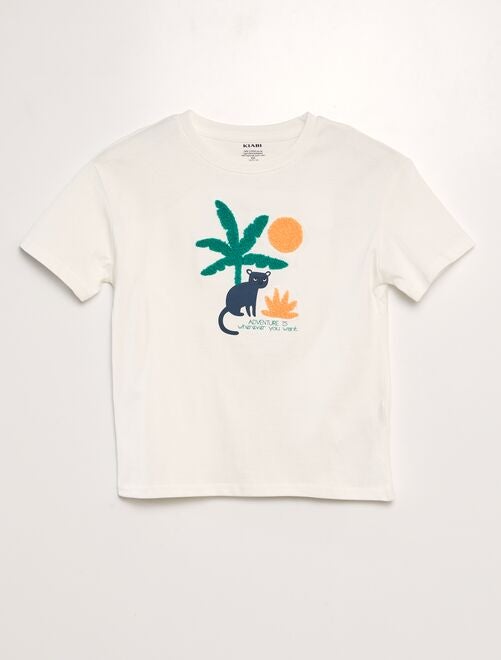 T-shirt imprimé + maille bouclette - Kiabi