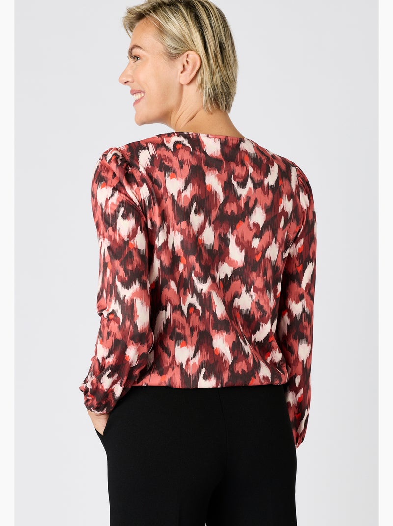 T-shirt imprimé maille chaude - Damart Rouge - Kiabi