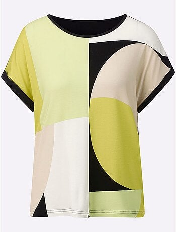 T-shirt Imprimé Mancherons Tendance - Taille Standard - Witt