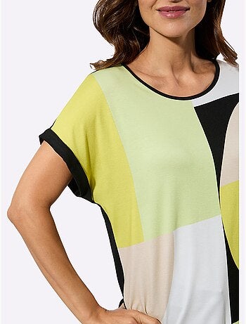 T-shirt Imprimé Mancherons Tendance - Taille Standard - Witt