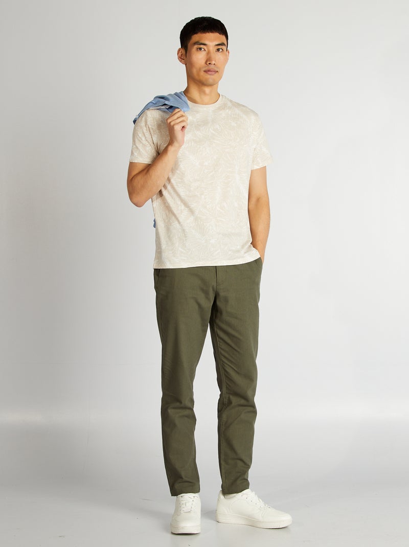 T-shirt imprimé manches courtes Beige - Kiabi