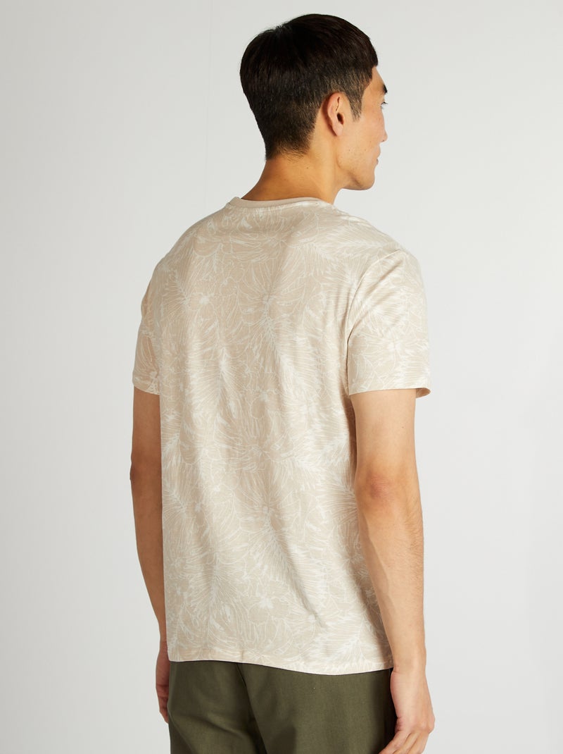 T-shirt imprimé manches courtes Beige - Kiabi