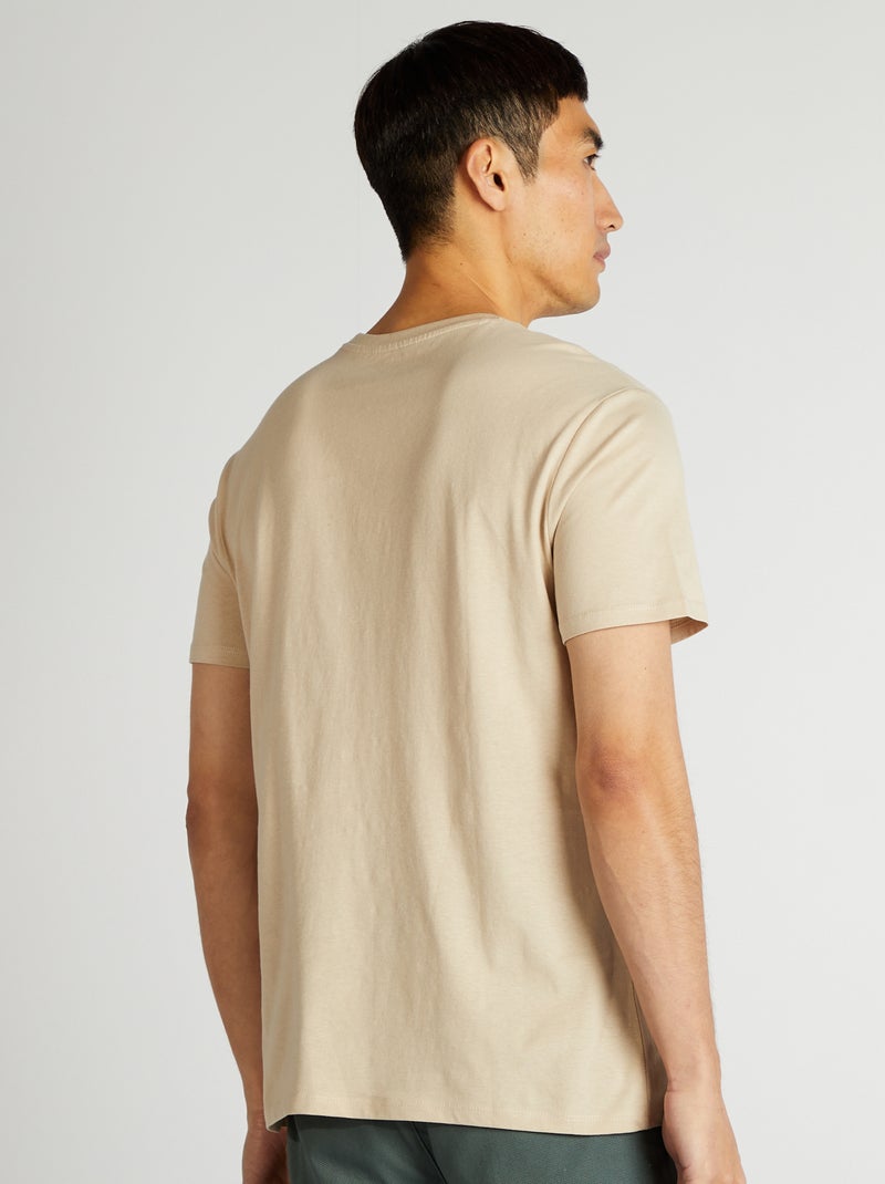 T-shirt imprimé manches courtes Beige - Kiabi