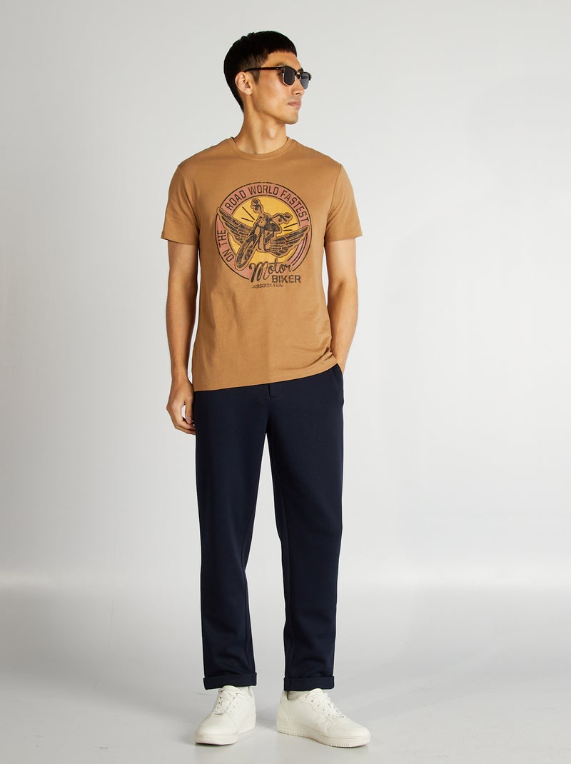 T-shirt imprimé manches courtes BEIGE - Kiabi