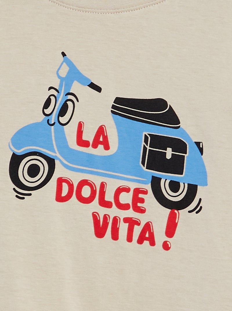 T-shirt imprimé manches courtes BEIGE - Kiabi