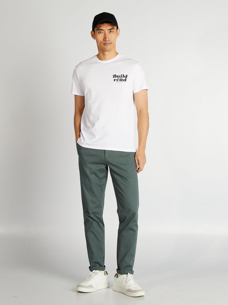 T-shirt imprimé manches courtes Blanc - Kiabi