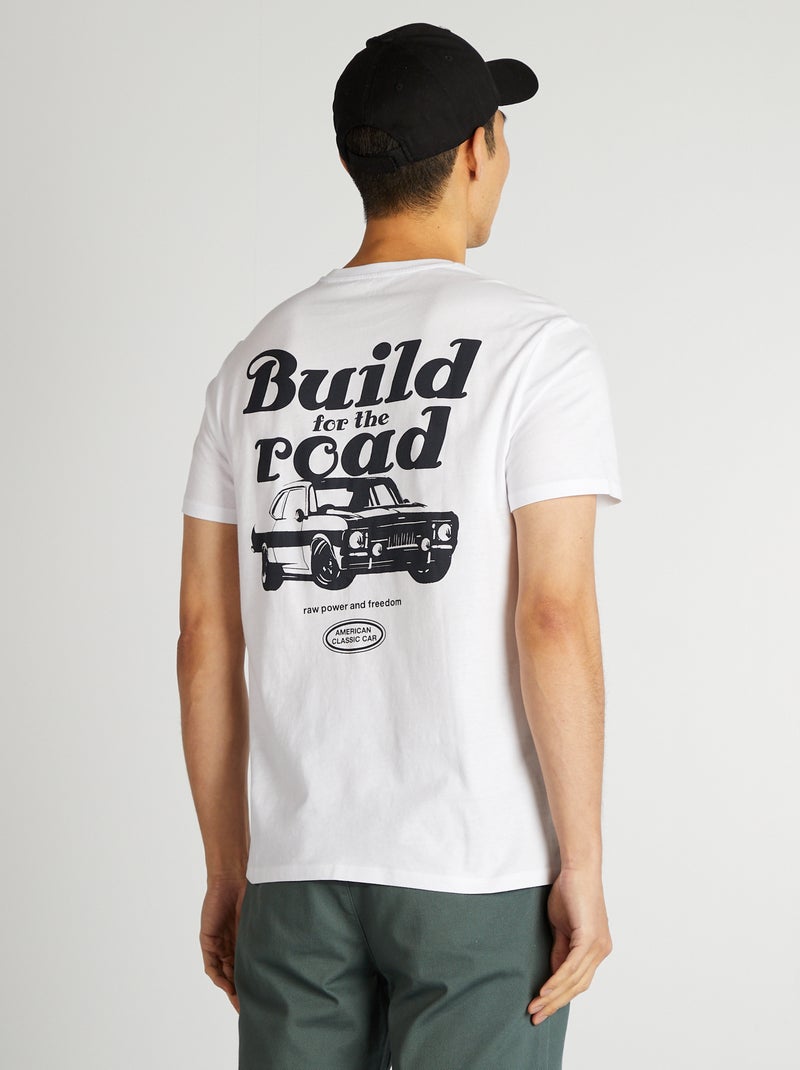 T-shirt imprimé manches courtes Blanc - Kiabi