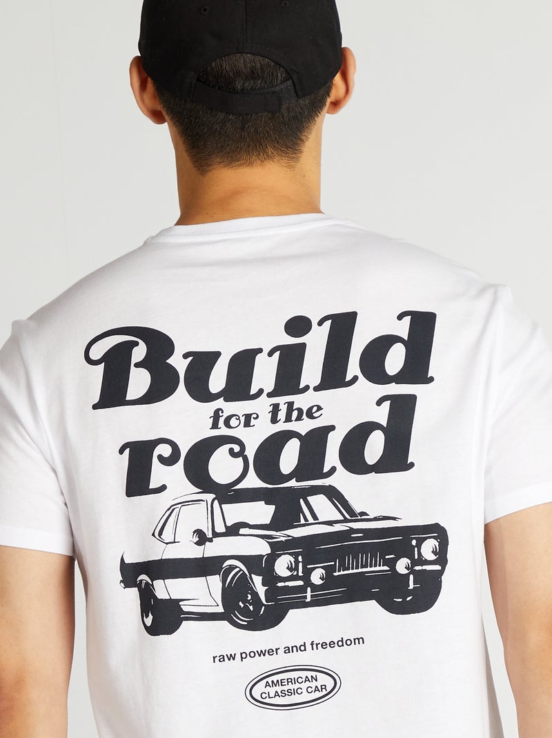 T-shirt imprimé manches courtes Blanc - Kiabi