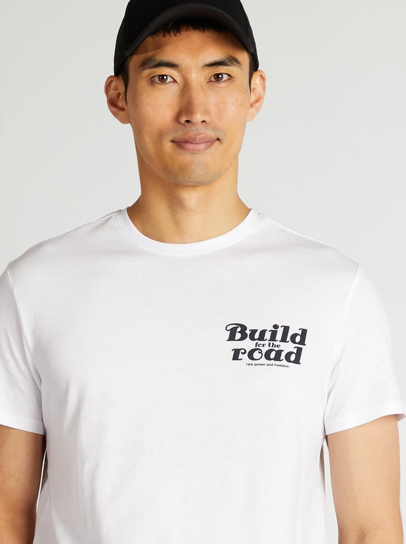 T-shirt imprimé manches courtes Blanc - Kiabi