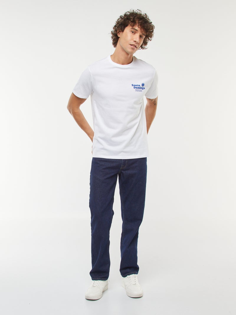T-shirt imprimé manches courtes Blanc - Kiabi