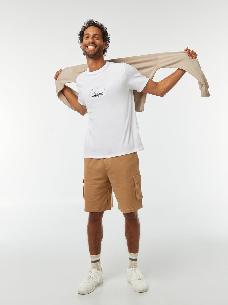 T-shirt imprimé manches courtes Blanc - Kiabi