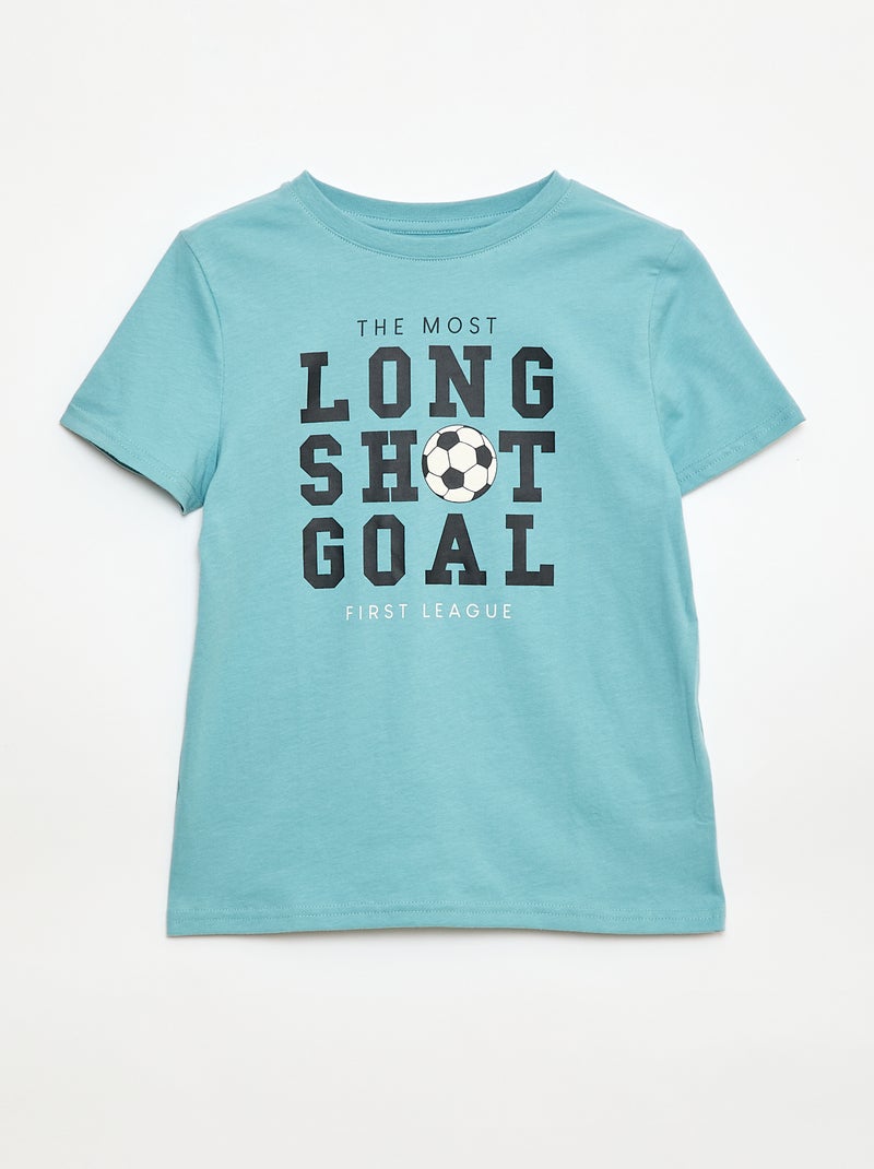 T-shirt en jersey manches courtes Garçon Bleu terne