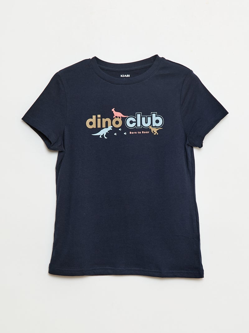 T-shirt imprimé manches courtes Bleu - Kiabi