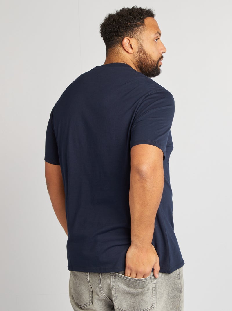 T-shirt imprimé manches courtes Bleu marine - Kiabi