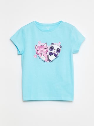 T-shirt imprimé manches courtes et col rond